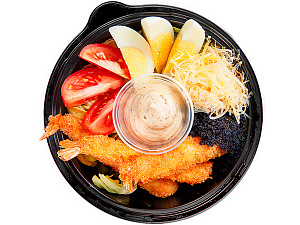 Цезарь с креветкой темпура